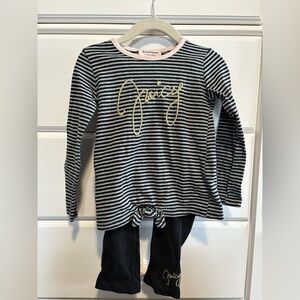 Juicy Couture Black and Grey Striped Outfit